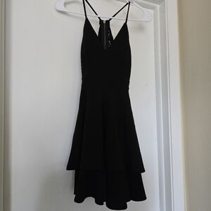B. Darlin Black Lace-Back Fit and Flare Dress
